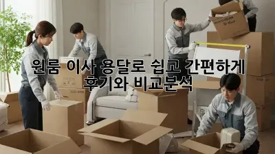 원룸 이사, 용달로 쉽고 간편하게! 후기와 비교분석